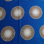 Wax Print „Kreise Blau Weiss“ – afrikanischer Baumwollstoff