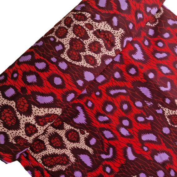 Wax Print „Leo Rot“ – afrikanischer Baumwollstoff
