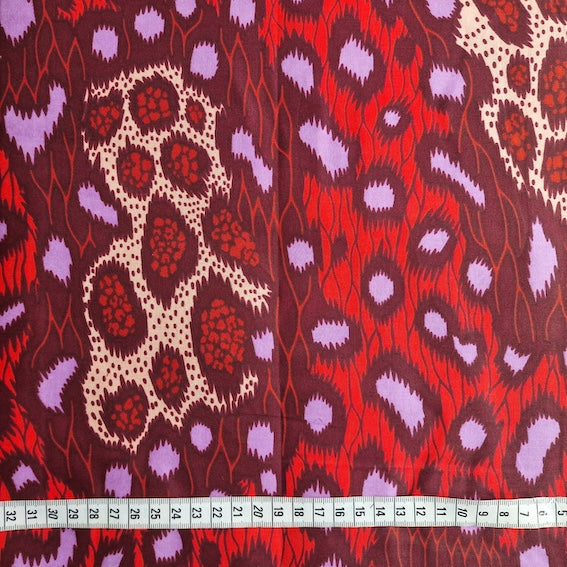 Wax Print „Leo Rot“ – afrikanischer Baumwollstoff