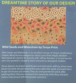 YELLOW WILD SEED & WATERHOLE Aborigines Stoff aus Australien