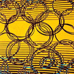 Afrikanischer Wax Print Stoff Baumwolle YELLOW BUBBLES | Meterware