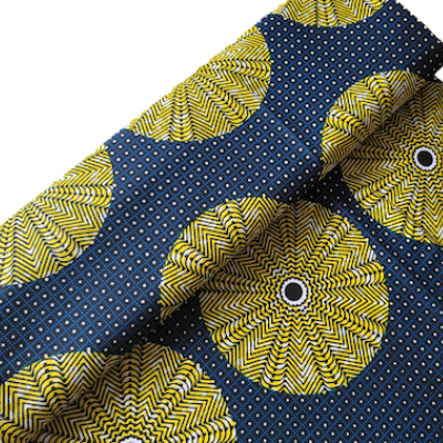 YELLOW CIRCLE Waxprint Stoff