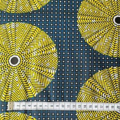 YELLOW CIRCLE Waxprint Stoff