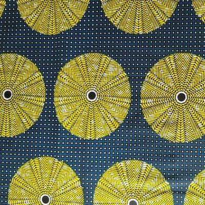 YELLOW CIRCLE Waxprint Stoff