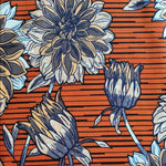 Wax Print Stoff Baumwolle gelb orange floral Blumenmuster – Meterware afrikanisch Yellow Dahlias