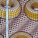 Afrikanischer Wax Print Stoff Baumwolle YELLOW DONUT | Meterware