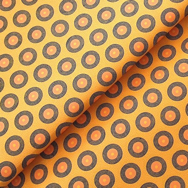 YELLOW-DOTS-Afrikanischer-Shweshwe-Stoff-