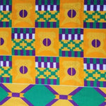 YELLOW GEOMETRIC Afrikanischer-Kente-Stoff