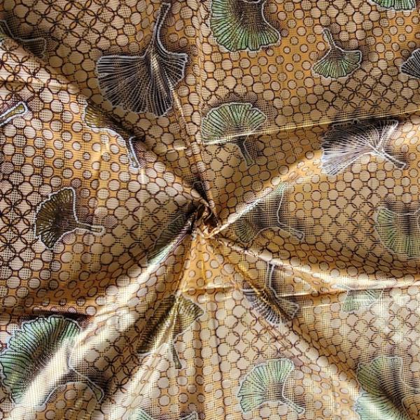 YELLOW GINKGO Afrikanischer Osikani Stoff