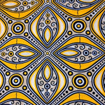 Afrikanischer Wax Print Stoff Baumwolle YELLOW MOSAIC | Meterware