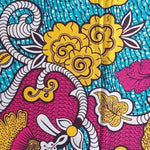 YELLOW PINK TROPICAL FLO WERWaxprint Stoff