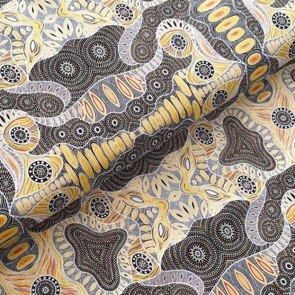 YELLOW REGENERATION Aborigines Stoff aus Australien