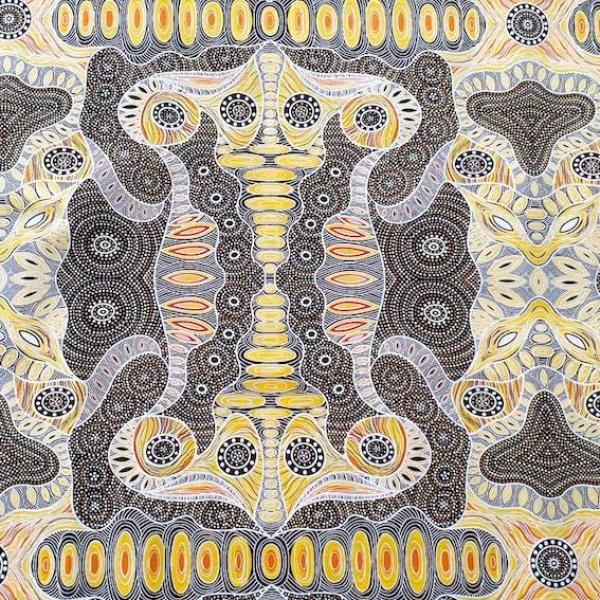 YELLOW REGENERATION Aborigines Stoff aus Australien