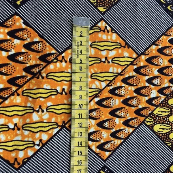 Afrikanischer Wax Print Stoff Baumwolle YELLOW TILES | Meterware
