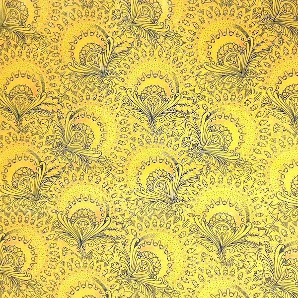 YELLOW TULIP Afrikanischer-Shweshwe-Stoff-