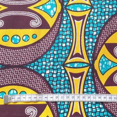 YELLOW UFO Waxprint Stoff