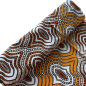 Preview: Afrikanischer Wax Print Stoff Baumwolle ORANGE SHAKY WAVES | Meterware
