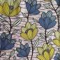 Preview: Afrikanischer Wax Print Stoff Baumwolle YELLOW BLUE TULIP | Meterware
