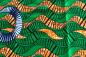 Preview: GREEN SEA Wax Print Stoff - Afrikanische Stoffe