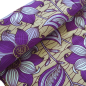 Preview: Afrikanischer Wax Print Stoff Baumwolle BEAUTIFUL PURPLE FLOWERS | Meterware