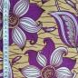 Preview: Afrikanischer Wax Print Stoff Baumwolle BEAUTIFUL PURPLE FLOWERS | Meterware