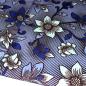 Preview: Afrikanischer Wax Print Stoff Baumwolle BLUE FLOWERS | Meterware