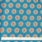 Preview: BLUE ORANGE DANDELION Afrikanischer-Shweshwe-Stoff-