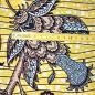 Preview: Afrikanischer Wax Print Stoff Baumwolle BLUE YELLOW ORIENTAL FLOWERS | Meterware