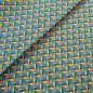 Preview: DISCO-BLUE-FAN-PATTERN-Afrikanischer-Shweshwe-Stoff