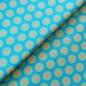 Preview: DISCO-TURQUOISE DOTS-Afrikanischer-Shweshwe-Stoff