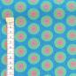 Preview: DISCO-TURQUOISE DOTS-Afrikanischer-Shweshwe-Stoff