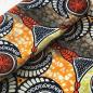 Preview: Afrikanischer Wax Print Stoff Baumwolle ORANGE ORNAMENT | Meterware