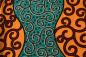 Mobile Preview: ORANGE-TURQUOISE-SERPENT Waxprint Stoff
