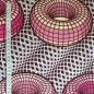 Preview: Afrikanischer Wax Print Stoff Baumwolle PINK DONUT | Meterware