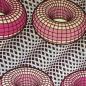 Preview: Afrikanischer Wax Print Stoff Baumwolle PINK DONUT | Meterware