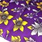 Preview: Afrikanischer Wax Print Stoff Baumwolle PURPLE FLOWERS | Meterware