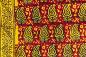 Preview: RED-YELLOW-PAISLEY-Indischer-Hand-Block-Print