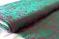 Mobile Preview: TURQUOISE PINK FLOWERS Seidenjacquard - hier kaufen