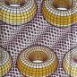 Preview: Afrikanischer Wax Print Stoff Baumwolle YELLOW DONUT | Meterware