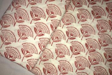 WHITE-RED-BOOTI-KANTHA-COTTON Indischer-Hand-Block-Print-