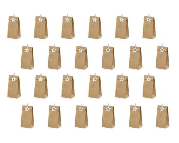 Adventskalender-Säckchen aus Kraftpapier
