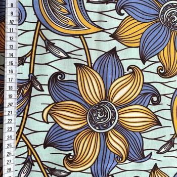 Preview: Afrikanischer Wax Print Stoff Baumwolle BEAUTIFUL FLOWERS | Meterware