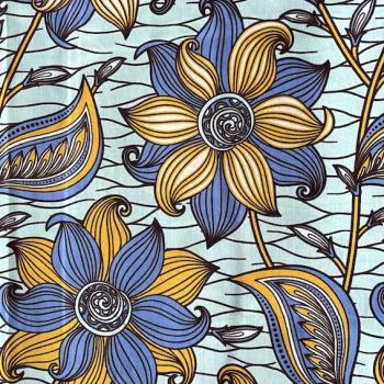 Preview: Afrikanischer Wax Print Stoff Baumwolle BEAUTIFUL FLOWERS | Meterware