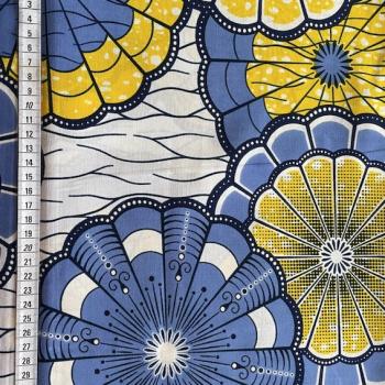 Preview: Afrikanischer Wax Print Stoff Baumwolle YELLOW LEMON | Meterware