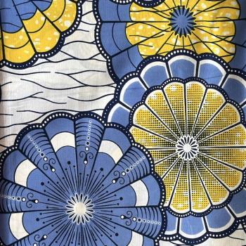 Preview: Afrikanischer Wax Print Stoff Baumwolle YELLOW LEMON | Meterware