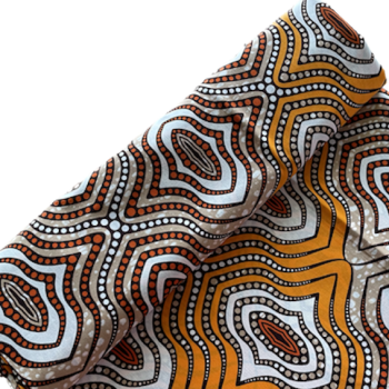 Afrikanischer Wax Print Stoff Baumwolle ORANGE SHAKY WAVES | Meterware