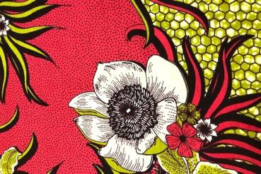 WHITE-RED-FLOWER waxprint
