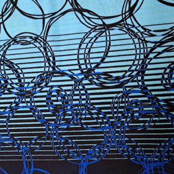 Preview: Afrikanischer Wax Print Stoff Baumwolle BLUE BUBBLES | Meterware