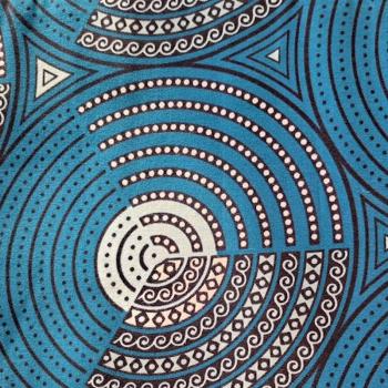 Preview: Afrikanischer Wax Print Stoff Baumwolle BLUE CIRCLES | Meterware