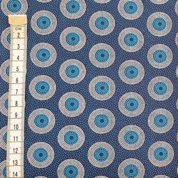 Preview: BLUE-DOTS Afrikanischer-Shweshwe-Stoff